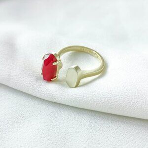 Kendra Scott Pryde Maroon Jade Gold Open Ring | NEW
